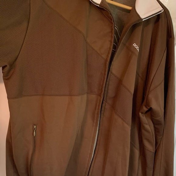 Vintage Authentic Rocawear Brown & White Diagonal Mesh Windbreaker, [Sz 3XL] - Picture 4 of 15
